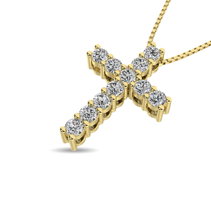 Diamond 1/2 Ct.Tw. Cross Pendant in 14K Yellow Gold