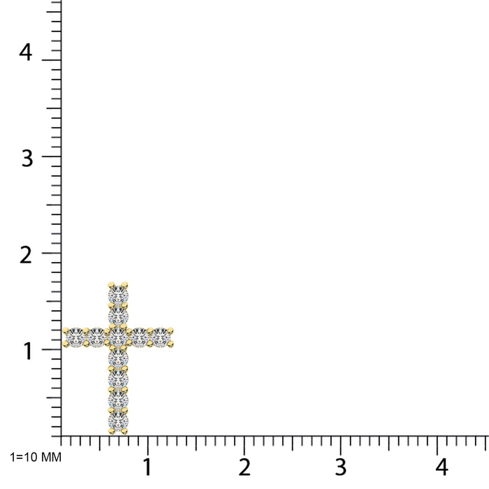 Diamond 1/2 Ct.Tw. Cross Pendant in 14K Yellow Gold