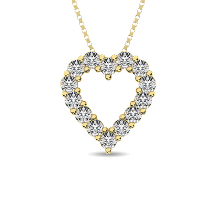 Diamond 1/2 Ct.Tw. Heart Pendant in 14K Yellow Gold