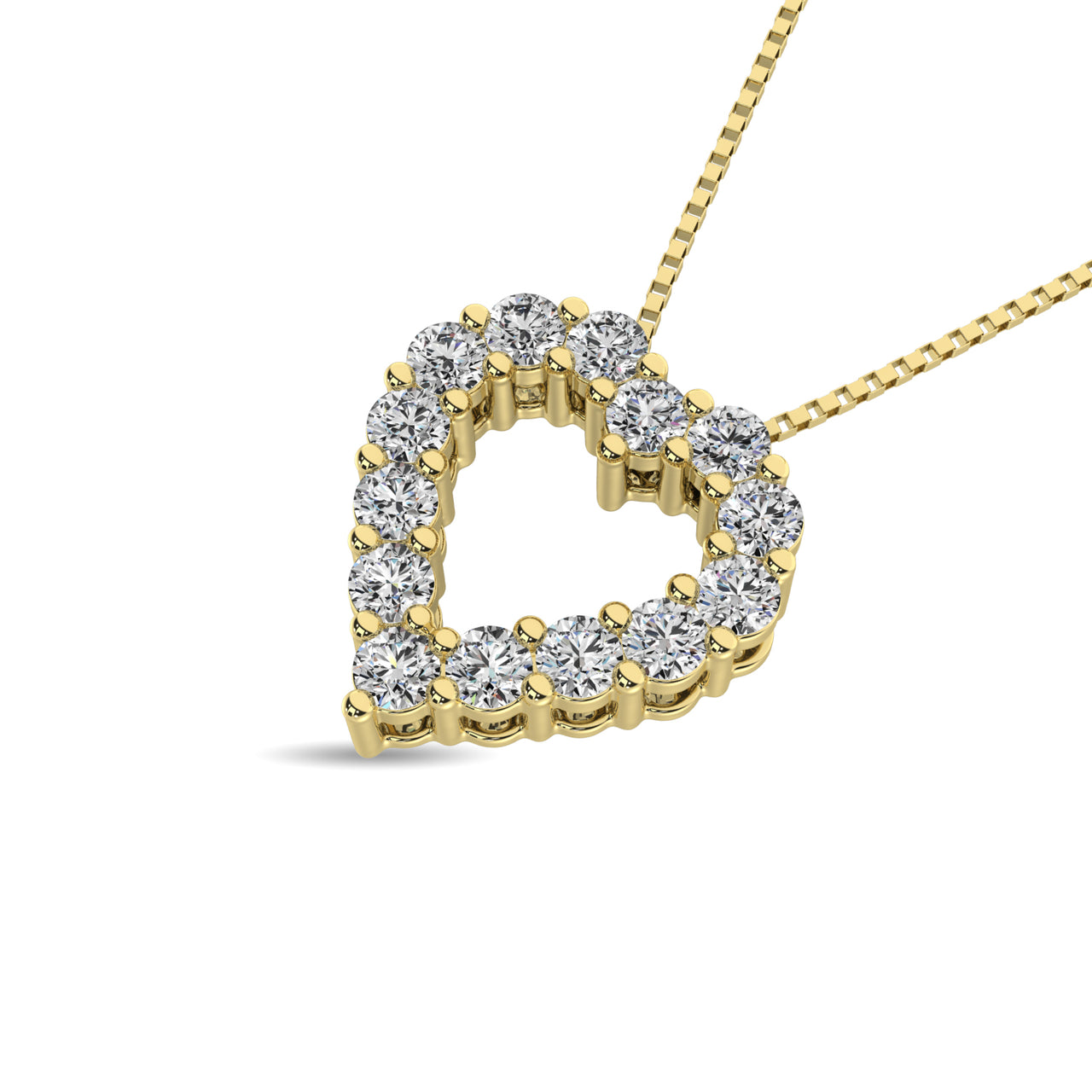 Diamond 1/4 Ct.Tw. Heart Pendant in 14K Yellow Gold