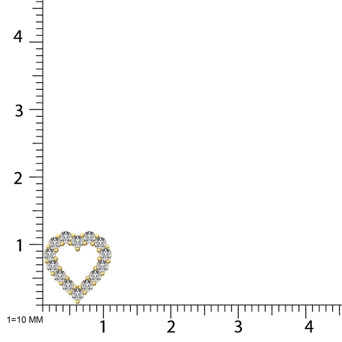 Diamond 1/2 Ct.Tw. Heart Pendant in 14K Yellow Gold