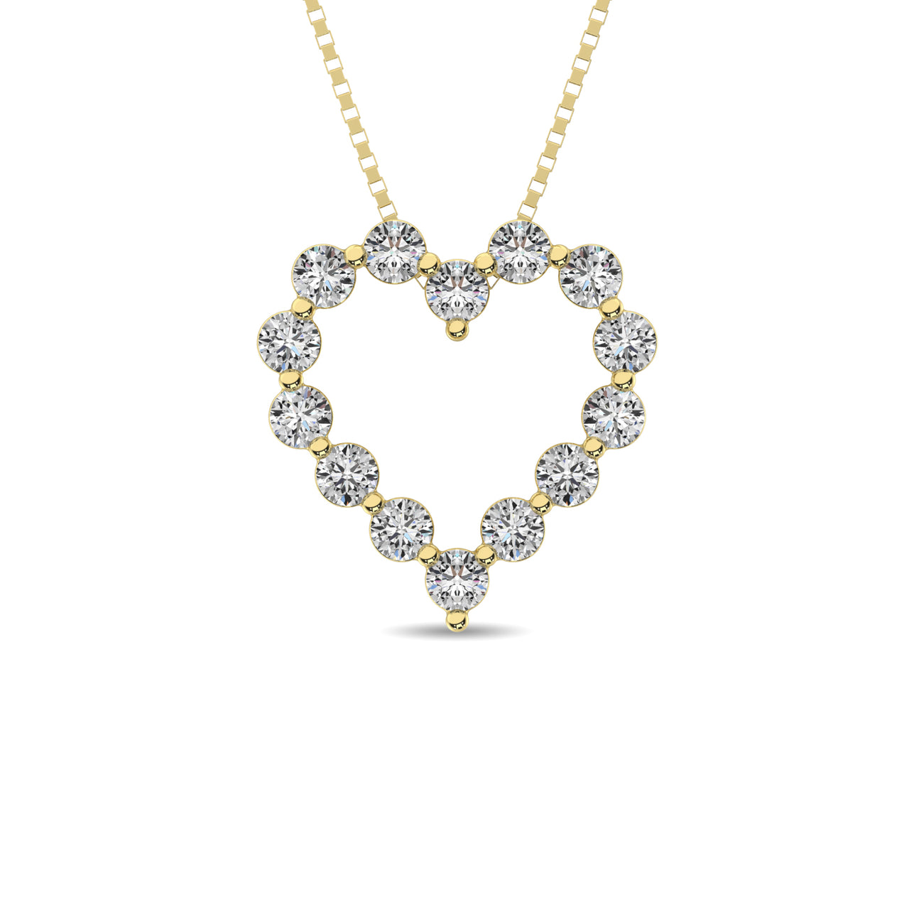 Diamond 1 Ct.Tw. Heart Pendant in 14K Yellow Gold
