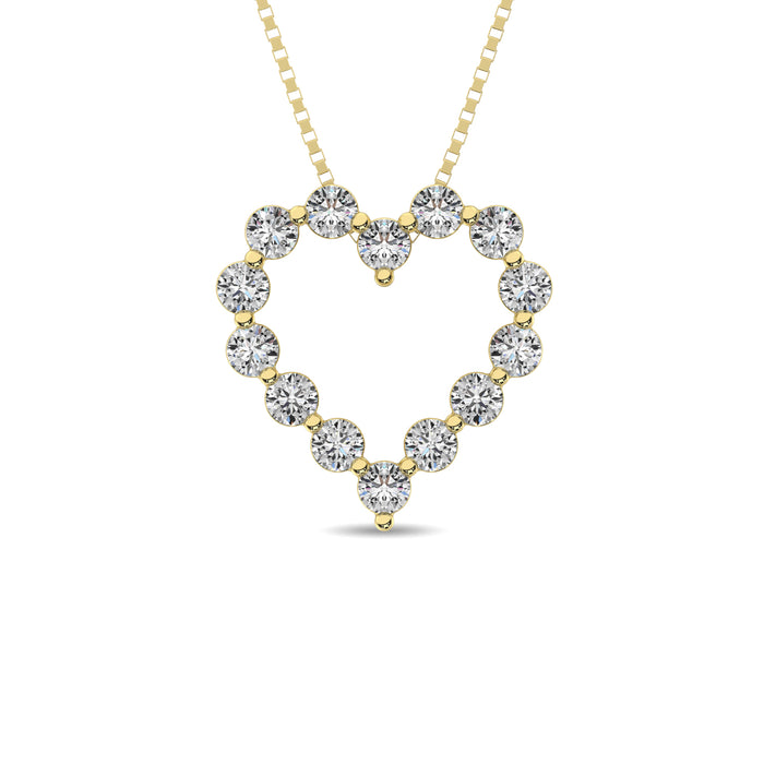Diamond 1/4 Ct.Tw. Heart Pendant in 14K Yellow Gold