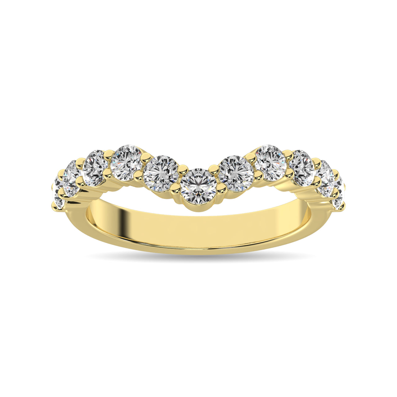 Diamond 1 Ct.Tw. Chevron Band in 14K Yellow Gold