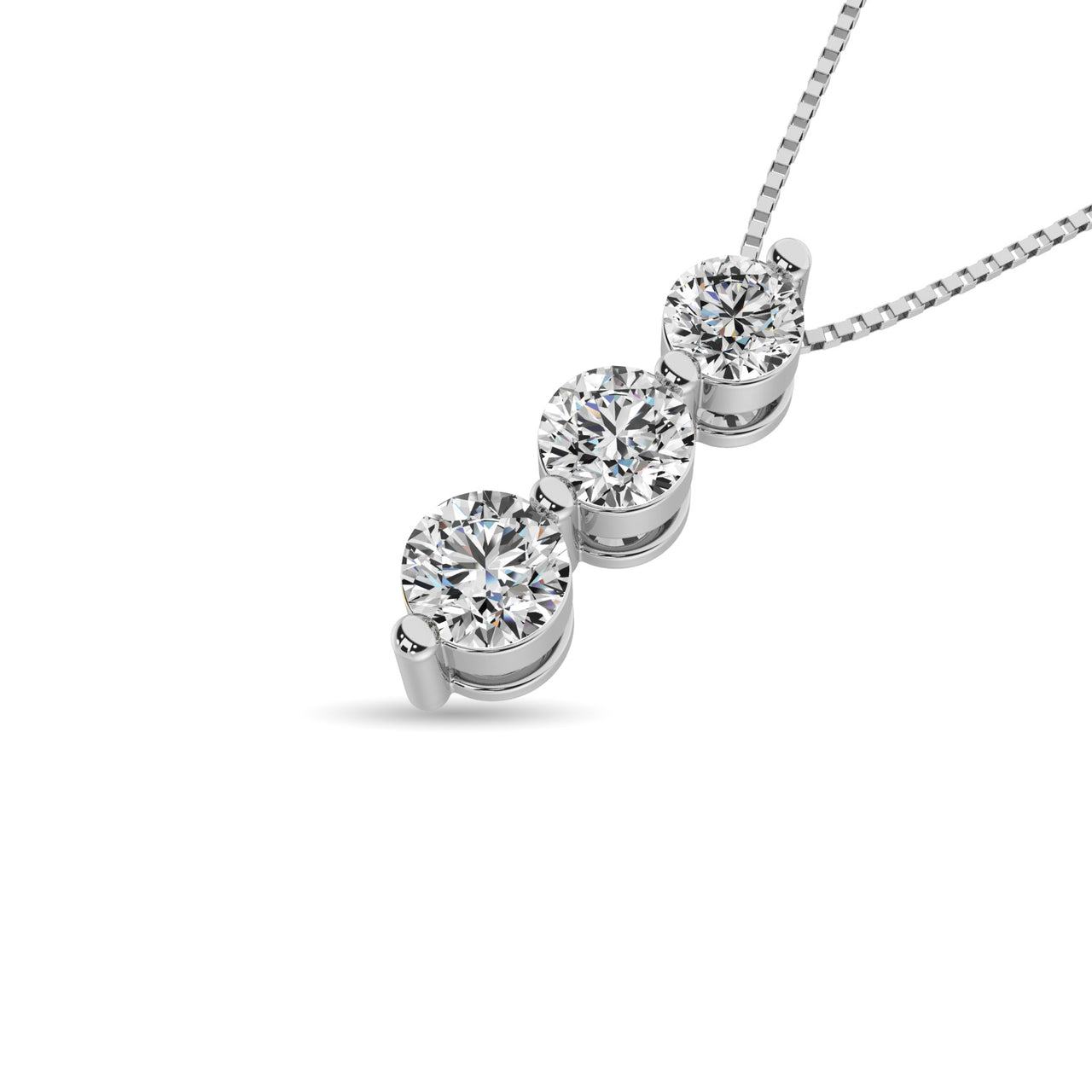 Diamond 1 Ct.Tw. Trilogy Pendant in 14K White Gold