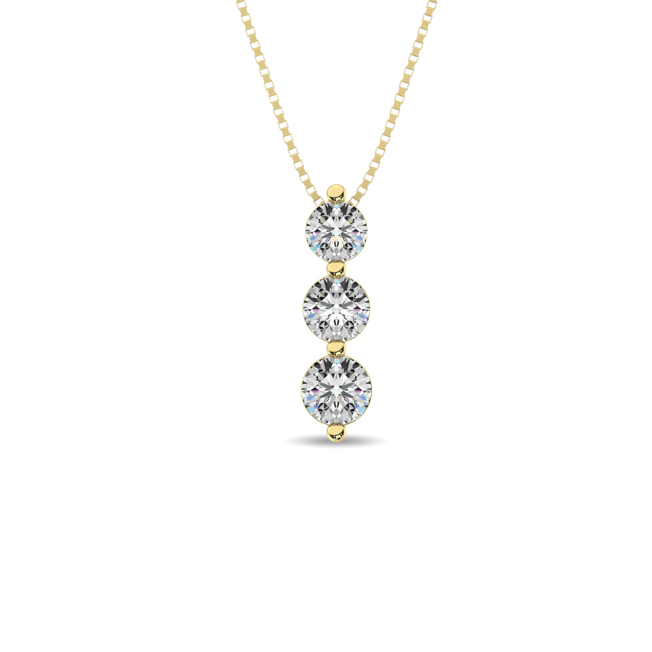 Diamond 3/4 Ct.Tw. Trilogy Pendant in 14K Yellow Gold