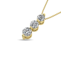 Thumbnail for Diamond 1/2 Ct.Tw. Trilogy Pendant in 14K Yellow Gold
