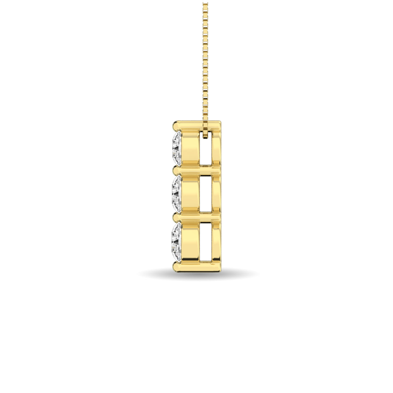 Diamond 1/2 Ct.Tw. Trilogy Pendant in 14K Yellow Gold