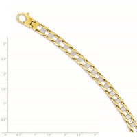 Thumbnail for 14k Two-tone 7.5mm Hand-polished Fancy Link Bracelet
