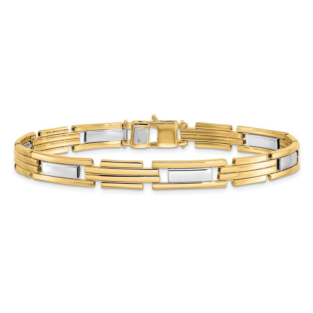 14k Two-tone Polished 8.5in Link Bracelet