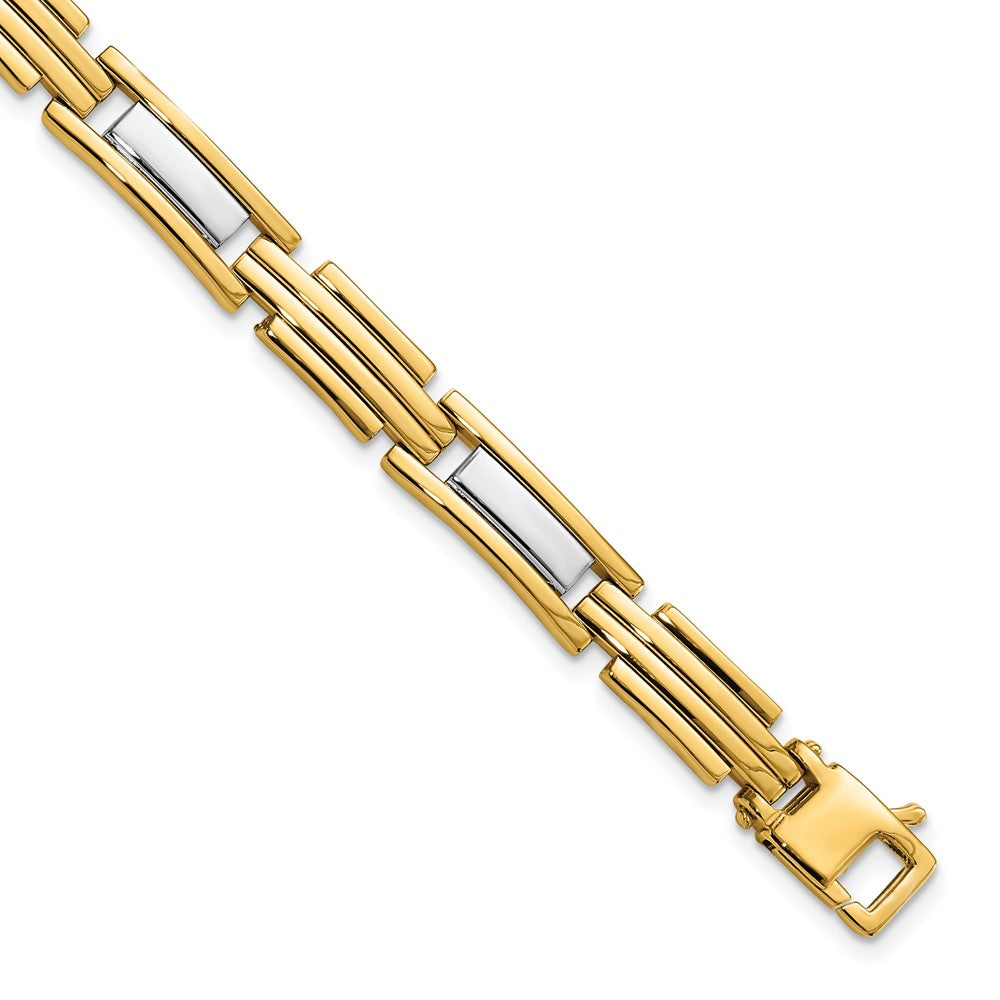 14k Two-tone Polished 8.5in Link Bracelet