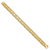Thumbnail for 14k Men's Brushed and Polished Link 8.5in Bracelet