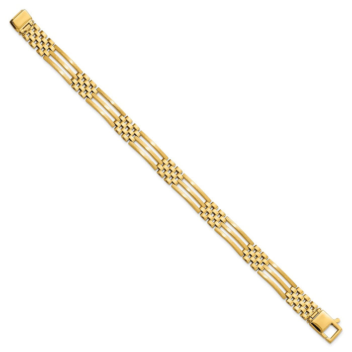 14k Brushed and Polished Link 8.5in Bracelet