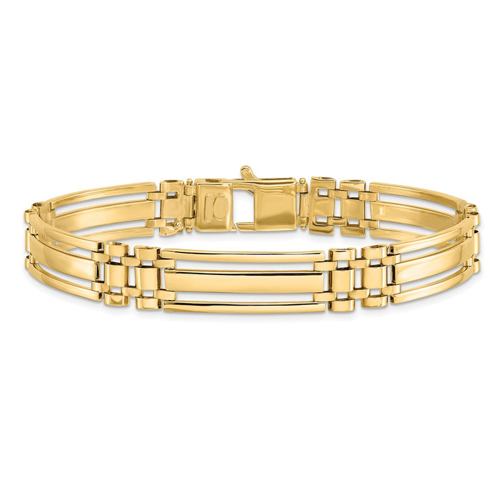 14k Men's Polished 8.5in Link Bracelet