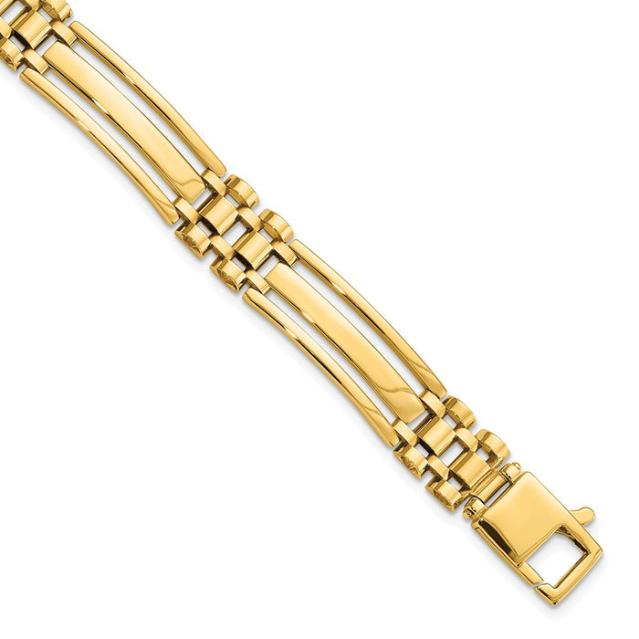 14k Men's Polished 8.5in Link Bracelet