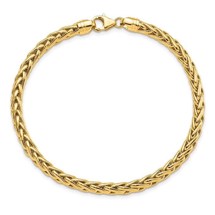 14k Polished 8.5in Wheat Chain Bracelet