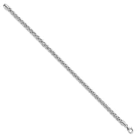 Thumbnail for 14k White Polished 8.25in Wheat Chain Bracelet
