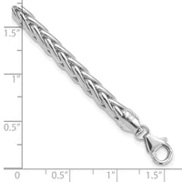 Thumbnail for 14k White Polished 8.25in Wheat Chain Bracelet