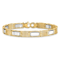 Thumbnail for 14k Two-tone High Polished 8.5in Mens Link Bracelet