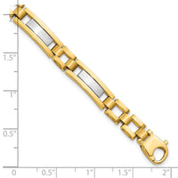 Thumbnail for 14k Two-tone Polished and Satin 8.5in Mens Link Bracelet
