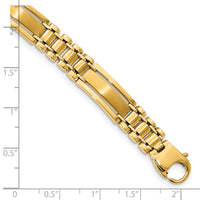 Thumbnail for 14k Two Tone Polished and Satin 8.5in Mens Link Bracelet