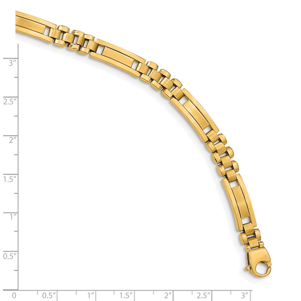 14k Satin and Polished Men's Link Bracelet