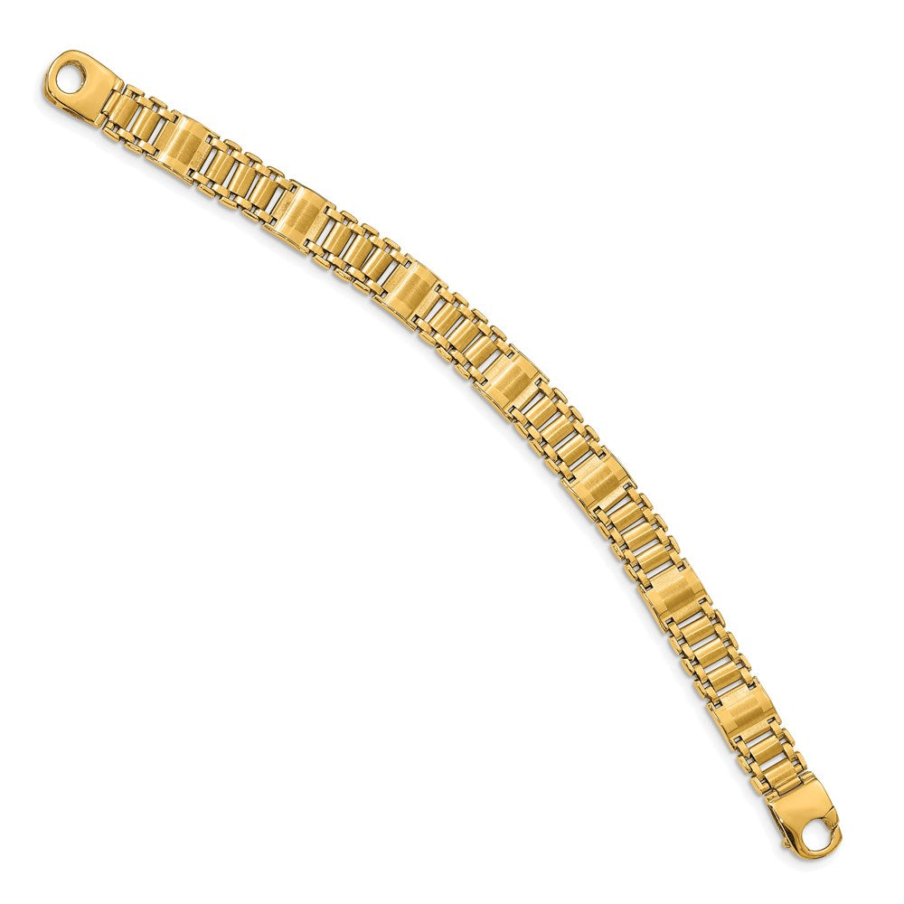 14k Satin & Polished Men's Link Bracelet