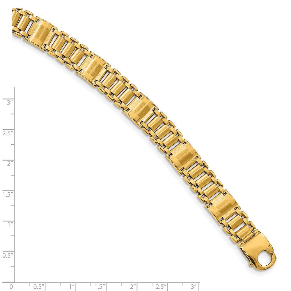 14k Satin & Polished Men's Link Bracelet