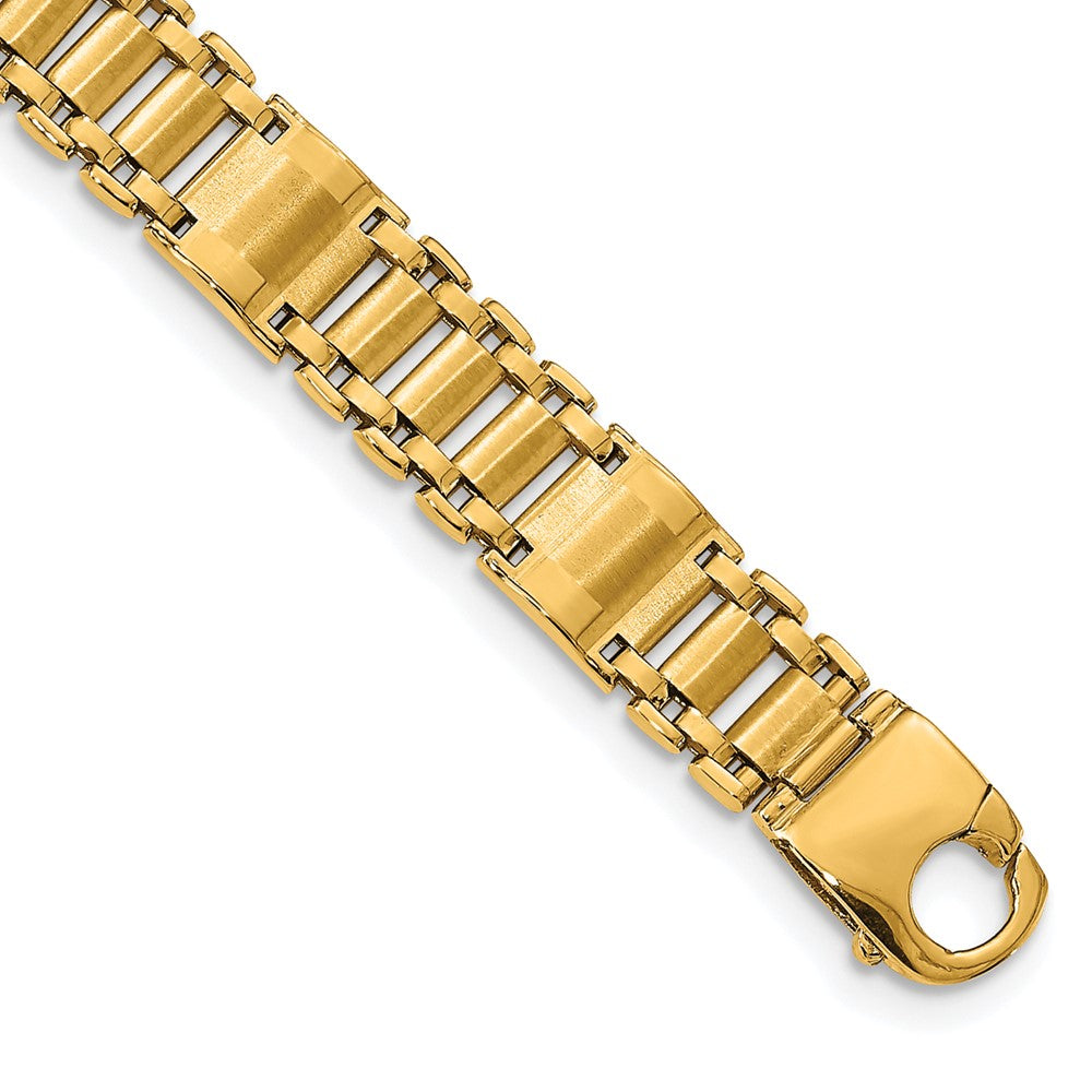 14k Satin & Polished Men's Link Bracelet