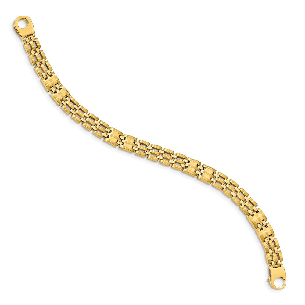 14k Satin and Polished Men's Link Bracelet