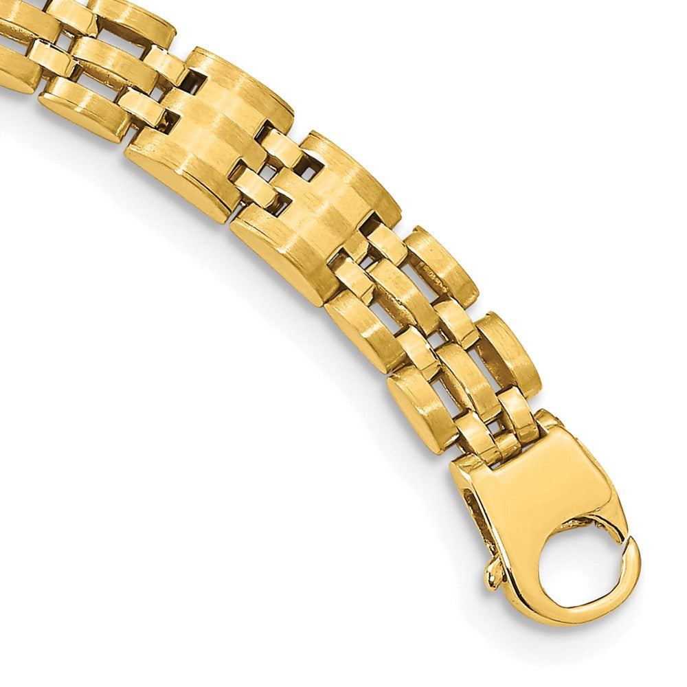 14k Satin and Polished Men's Link Bracelet