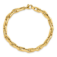 Thumbnail for 14K Polished Fancy Long Cable Link Mens 8.25in Bracelet