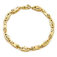 Thumbnail for 14K Yellow Polished Fancy Link Men's Bracelet