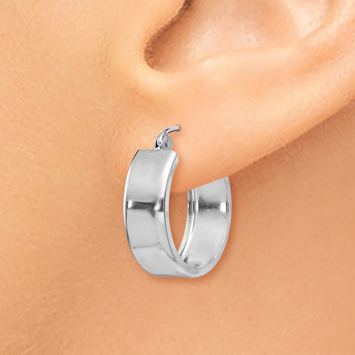 14k White Gold Fancy Hoop Earrings