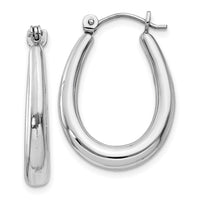 Thumbnail for 14k White Gold Polished Hoop Earrings
