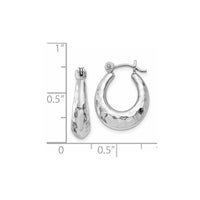 Thumbnail for 14k White Gold Hammered Hoop Earrings