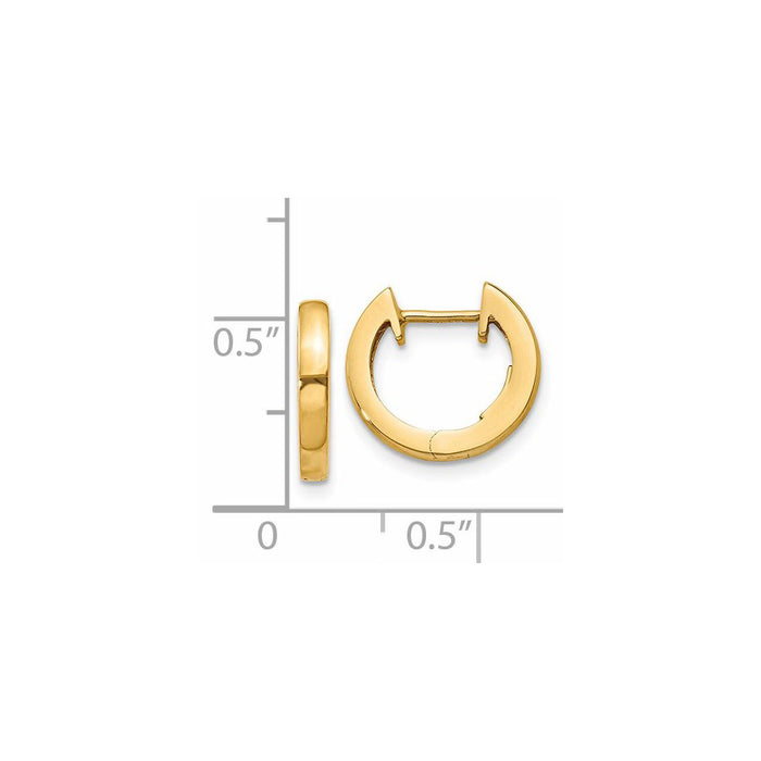 14k Polished 2MM Hinged Hoop Earrings