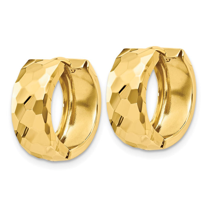 14k Faceted & Polished Hinged 6mm Hoop Earrings