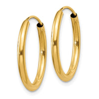 Thumbnail for 14k Polished Round Endless 2mm Hoop Earrings