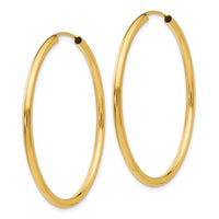 Thumbnail for 14k Polished Round Endless 2mm Hoop Earrings