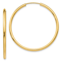 Thumbnail for 14k Polished Round Endless 2mm Hoop Earrings