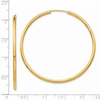 Thumbnail for 14k Polished Round Endless 2mm Hoop Earrings