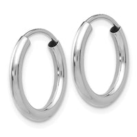 Thumbnail for 14k White Gold Polished Endless 2mm Hoop Earrings