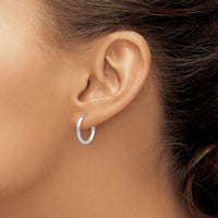 Thumbnail for 14k White Gold Polished Endless 2mm Hoop Earrings