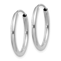 Thumbnail for 14k White Gold Polished Endless 2mm Hoop Earrings