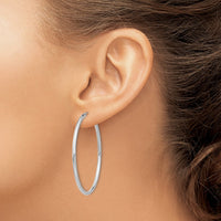 Thumbnail for 14k White Gold Polished Endless 2mm Hoop Earrings