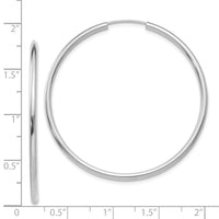 Thumbnail for 14k White Gold Polished Endless 2mm Hoop Earrings