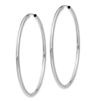 Thumbnail for 14k White Gold Polished Endless 2mm Hoop Earrings