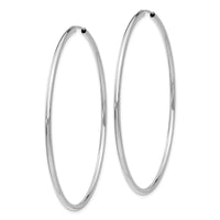 Thumbnail for 14k White Gold Polished Endless 2mm Hoop Earrings
