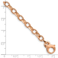 Thumbnail for 14k Rose Gold 5.0mm Fancy Link w/ Ridged Edges Bracelet